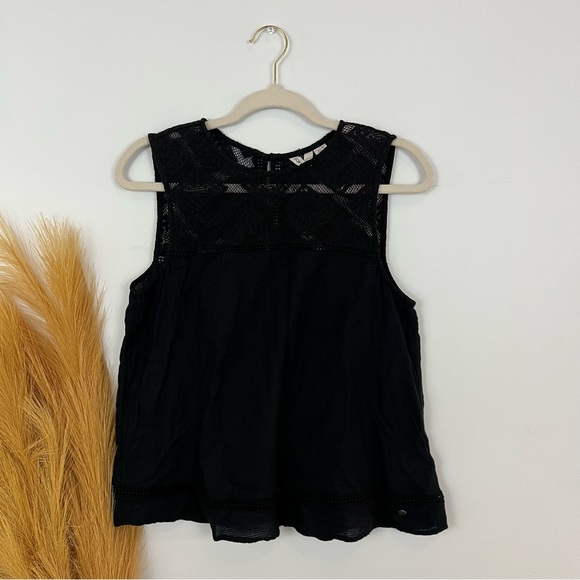 Roxy Black Boho Lace Tank • Size Small - Picture 2 of 7